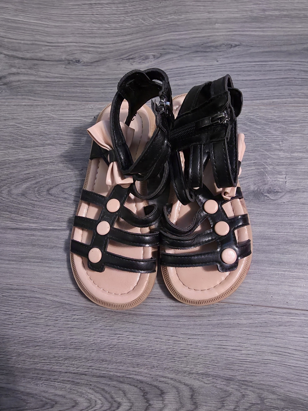 Sandals. Girls size 13. Black with Cream details. Beautiful,  like new!